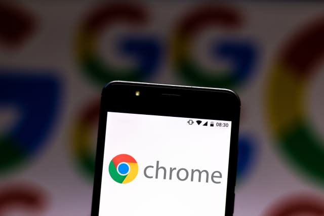 BRAZIL - 2019/07/08: In this photo illustration a Google Chrome logo seen displayed on a smartphone. (Photo Illustration by Rafael Henrique/SOPA Images/LightRocket via Getty Images)