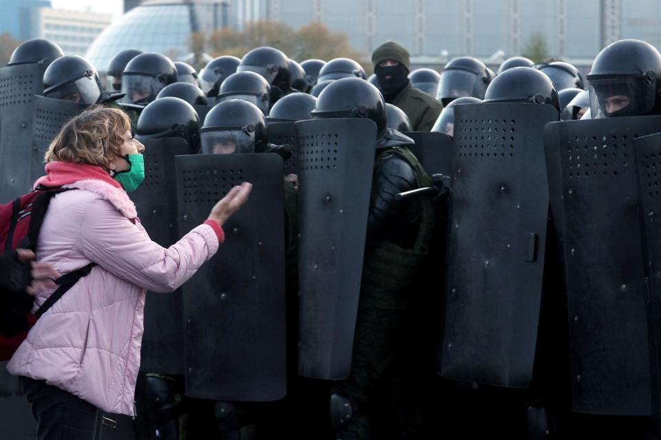 Mass protests seen in Minsk (AFP via Getty Images)