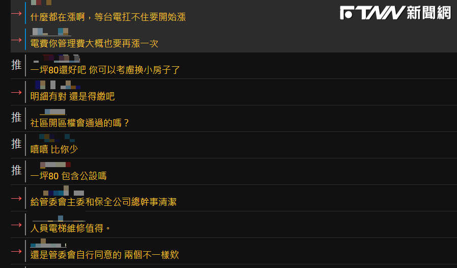 網友紛紛表示，社區的維護都需要人，當人事費用增加，管理費漲價也合理。（圖／翻攝自PTT）