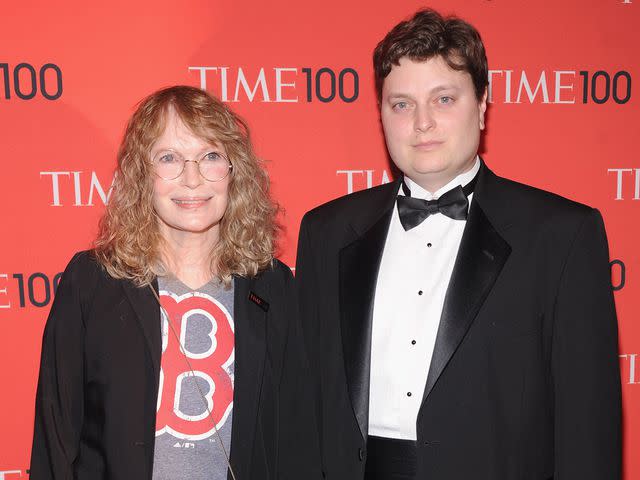 <p>Jamie McCarthy/Getty</p> Mia Farrow and Fletcher Previn attend the 2013 Time 100 Gala on April 23, 2013 in New York City.