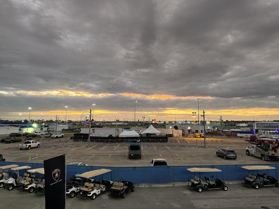 sunrise at the 24 hours of daytona