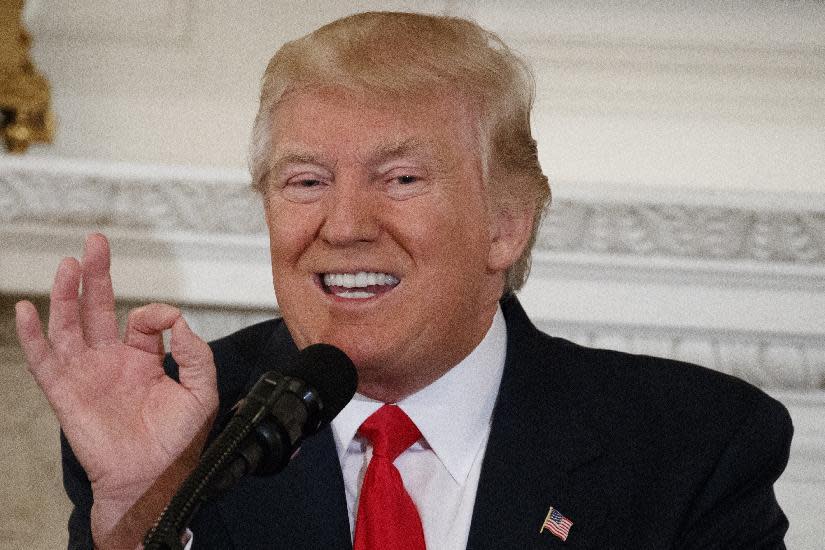 President Donald Trump speaks to a meeting of the National Governors Association, Monday, Feb. 27, 2017, at the White House in Washington. (AP Photo/Evan Vucci)