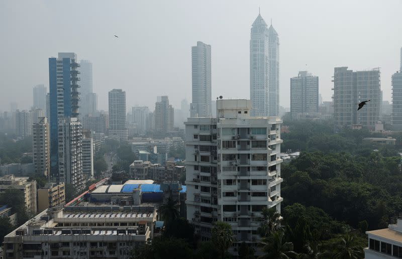 A general view of high-rise residential buildings amidst other residential buildings in Mumbai