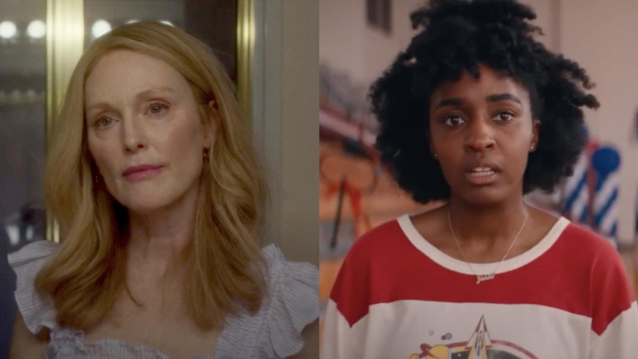  Julianne Moore in May December/Ayo Edebiri in Bottoms (side by side). 