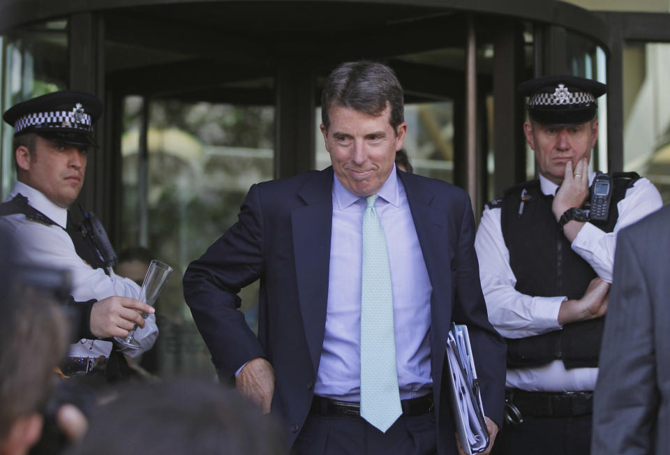 Former Barclays Chief Executive Bob Diamond leaves after giving evidence to the Treasury Select Committee at Portcullis House, central London Wednesday July 4, 2012. Diamond said Wednesday that his bank illegally reported low borrowing rates in October 2008 because other banks were reporting even lower ones, making Barclays look bad and threatening efforts to attract investment from Qatar. Pressure had been building on the bank over the past week since U.S. and British regulators imposed fines totaling $453 million against Barclays for false reporting of its borrowing costs between 2005 and 2009. (AP Photo/Lefteris Pitarakis)