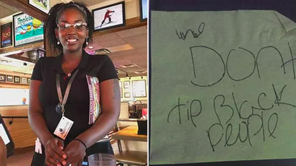 Jasmine Brewer, left, was left a racist note instead of a tip. (Photo: Regina E. Boone via Facebook)