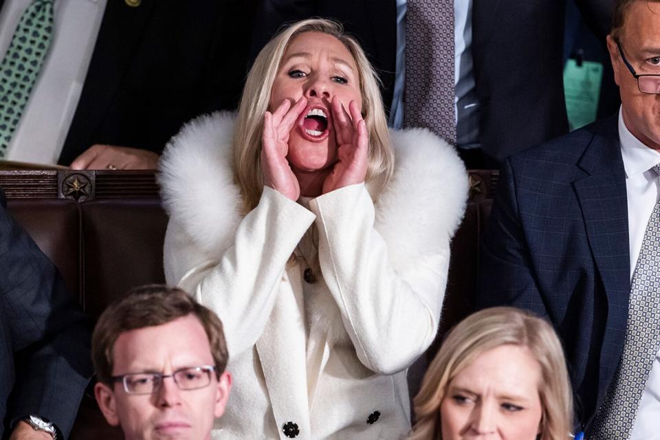 Georgia Rep. Marjorie Taylor Greene shouts 'liar' as US President Joe Biden delivers his State of the Union address