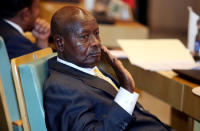 Uganda’s President Yoweri Museveni attends the High Level Consultation Meetings of Heads of State and Government on the situation in the Democratic Republic of Congo at the African Union Headquarters in Addis Ababa, Ethiopia January 17, 2019. REUTERS/Tiksa Negeri