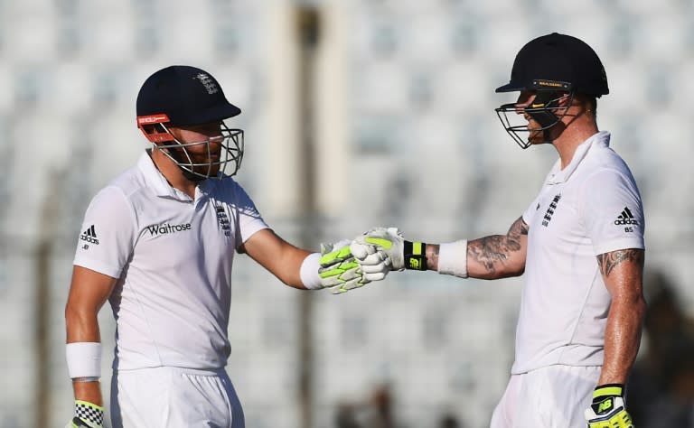 Jonny Bairstow (L) and Ben Stokes had a partnership worth 127 runs which turned the course of the game in England's favour