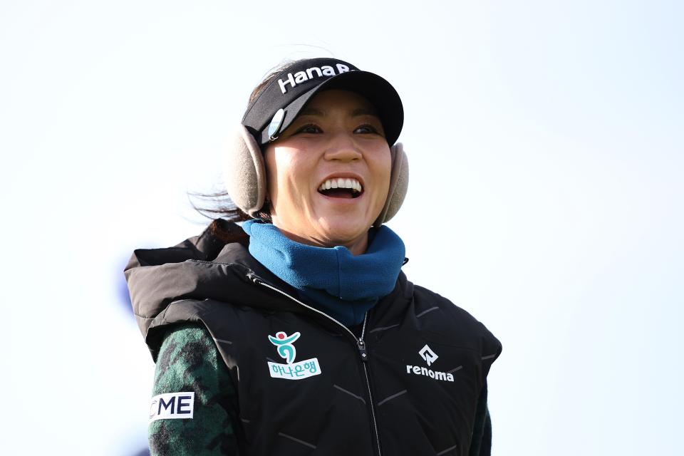 ST ANDREWS, SCOTLAND - AUGUST 21: Lydia Ko of New Zealand laughs on the seventh hole during a Pro-Am ahead of the AIG Women's Open at St Andrews Old Course on August 21, 2024 in St Andrews, Scotland. (Photo by Ross Parker/R&A/R&A via Getty Images)