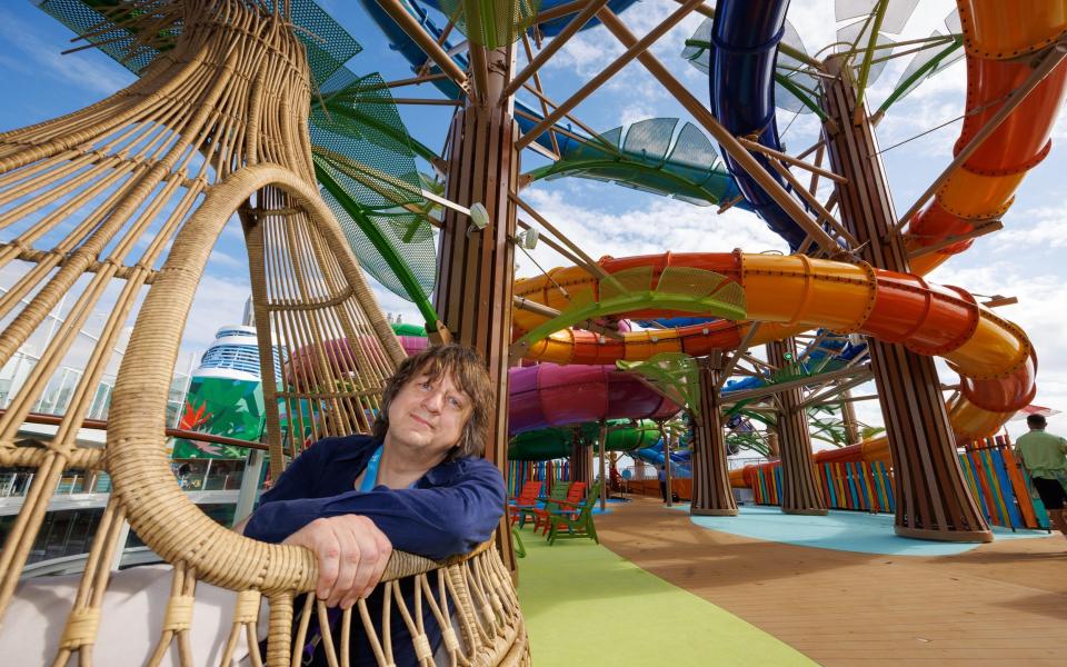 Find Icon's 'tangle' of waterslides at the Thrill Island area of the ship