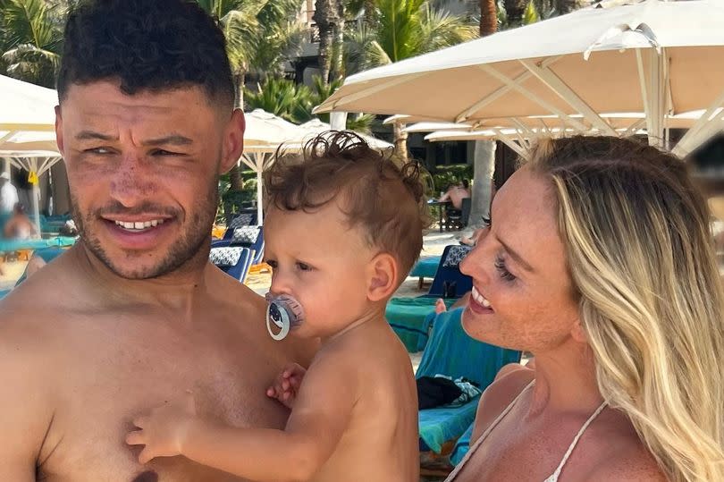 Perrie Edwards, fiancé Alex Oxlade-Chamberlain and son Axel