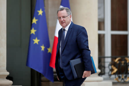 French Territorial Cohesion Minister Richard Ferrand arrives at the Elysee Palace before a weekly cabinet meeting in Paris, France, May 24, 2017. REUTERS/Benoit Tessier