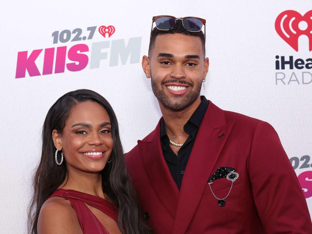 Michelle Young and Nayte Olukoya attend the 2022 iHeartRadio Wango Tango at Dignity Health Sports Park on June 04, 2022 in Carson, California