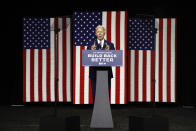 Democratic presidential candidate former Vice President Joe Biden speaks during a campaign event, Tuesday, July 14, 2020, in Wilmington, Del. (AP Photo/Patrick Semansky)