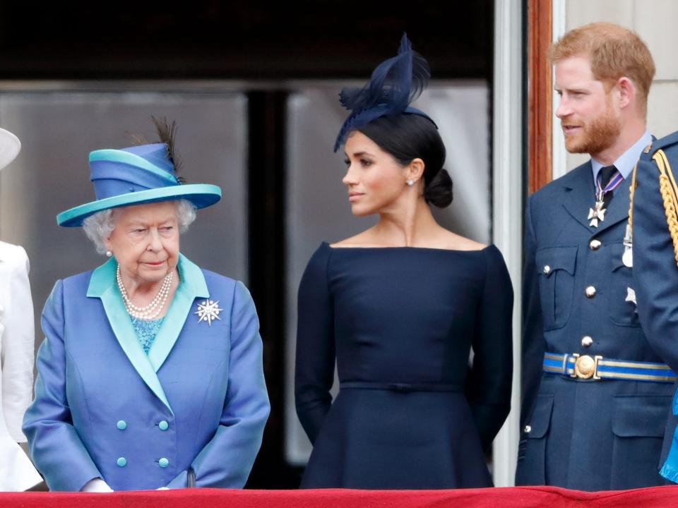 queen, prince harry and meghan markle