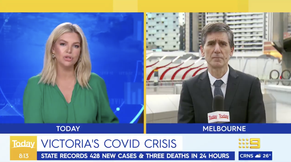 Dr Tony Bartone speaks with Weekend Today host Rebecca Maddern about stage-four restrictions in Victoria.