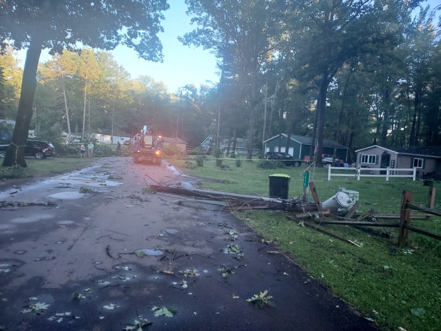 Storm damage in Lake George / Lincoln Township. Courtesy Clare County Emergency Management