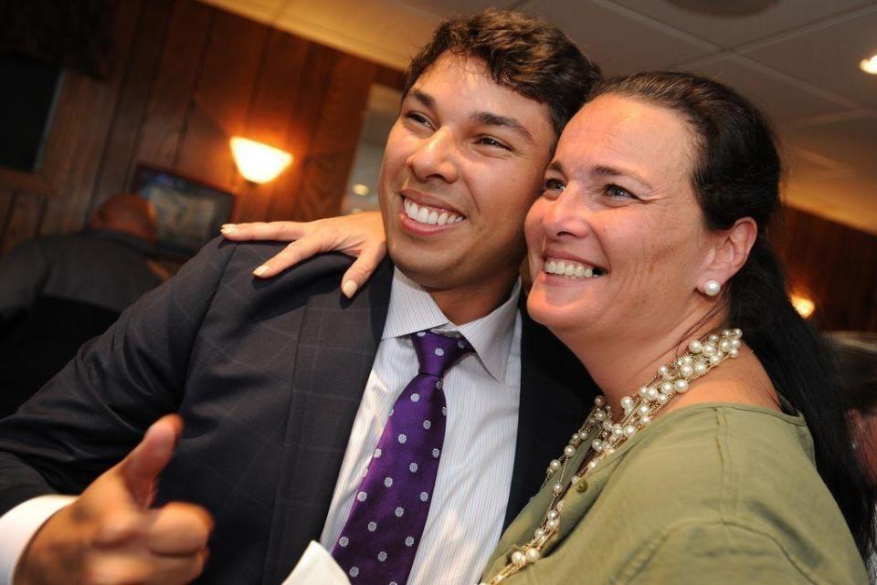 Then-Mayor Jasiel Correira and Gen Andrade, his chief of staff and co-defendant on corruption charges, in a November 2020 photo.