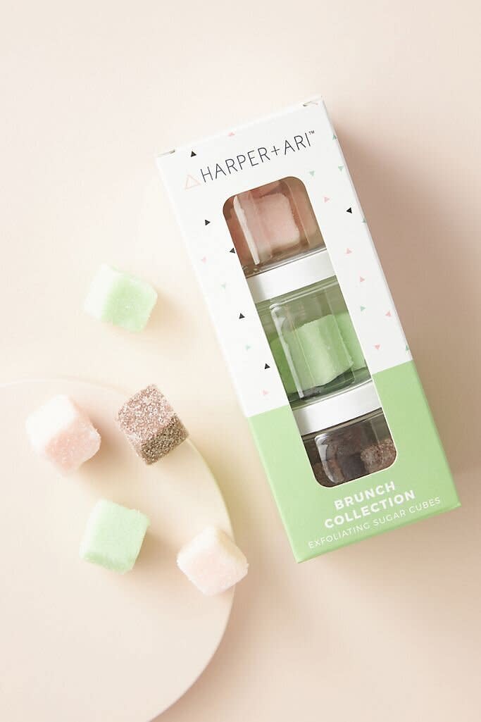 Lather up with these sugar cubes that smell like the things you would expect to see at brunch &mdash; coffee, rose and juice. Your friend can use these over rough patches to make sure their skin stays soft. <a href="https://fave.co/39UvEdR" target="_blank" rel="noopener noreferrer">Find the set for $26 at Anthropologie</a>.