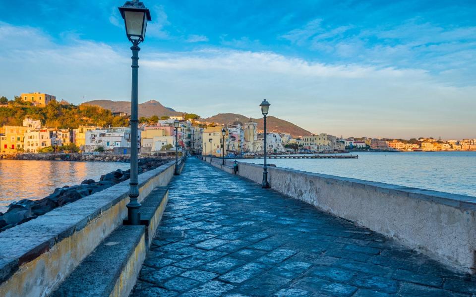 The view towards the mainland from Aragon Castle - Istock