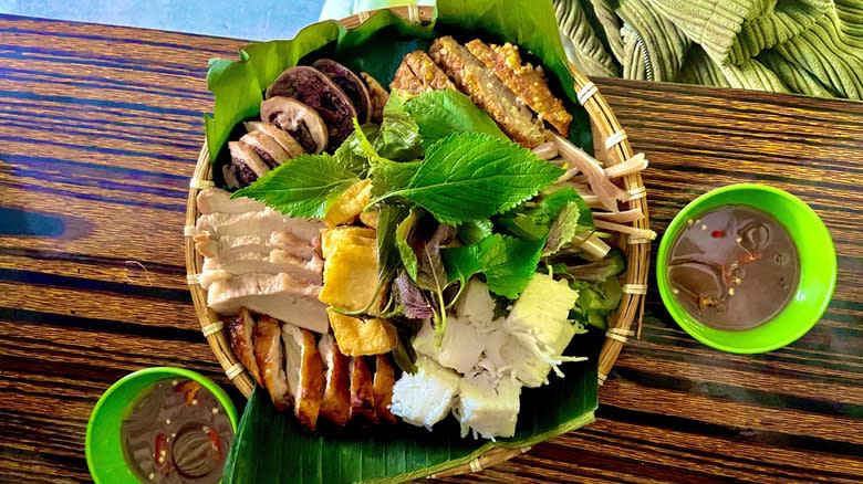 Vietnamese plate of various food