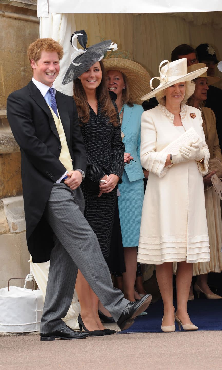 <p>Prince Harry, Kate, and Duchess Camilla all laughed as they watched the Order of the Garter procession at Windsor Castle. Prince Harry and Kate had a sibling-like bond since the beginning.</p>