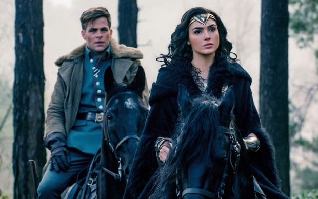 Chris Pine as Steve Trevor and Gal Gadot as Diana Prince in "Wonder Woman"<p>Warner Bros./Courtesy Everett Collection</p>