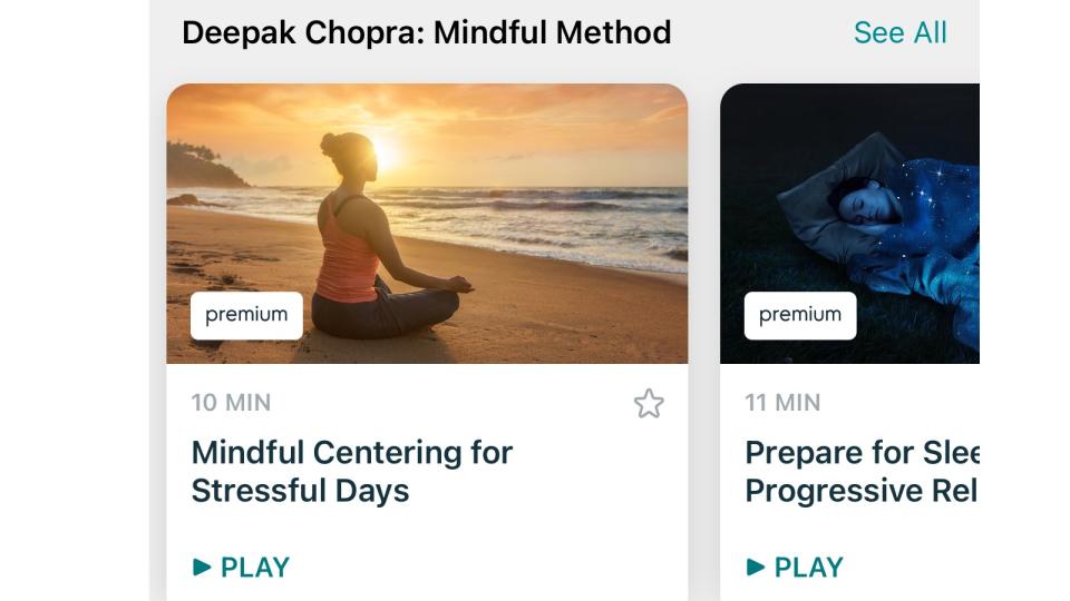  Fitbit’s Mindful Method with Deepak Chopra, $13.49 per month. (Image via FitBit)