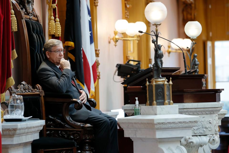 Speaker of the House Robert R. Cupp presides over the Ohio House in which Rep. Larry Householder was expelled at the Ohio Statehouse in Columbus on Wednesday, June 16, 2021.