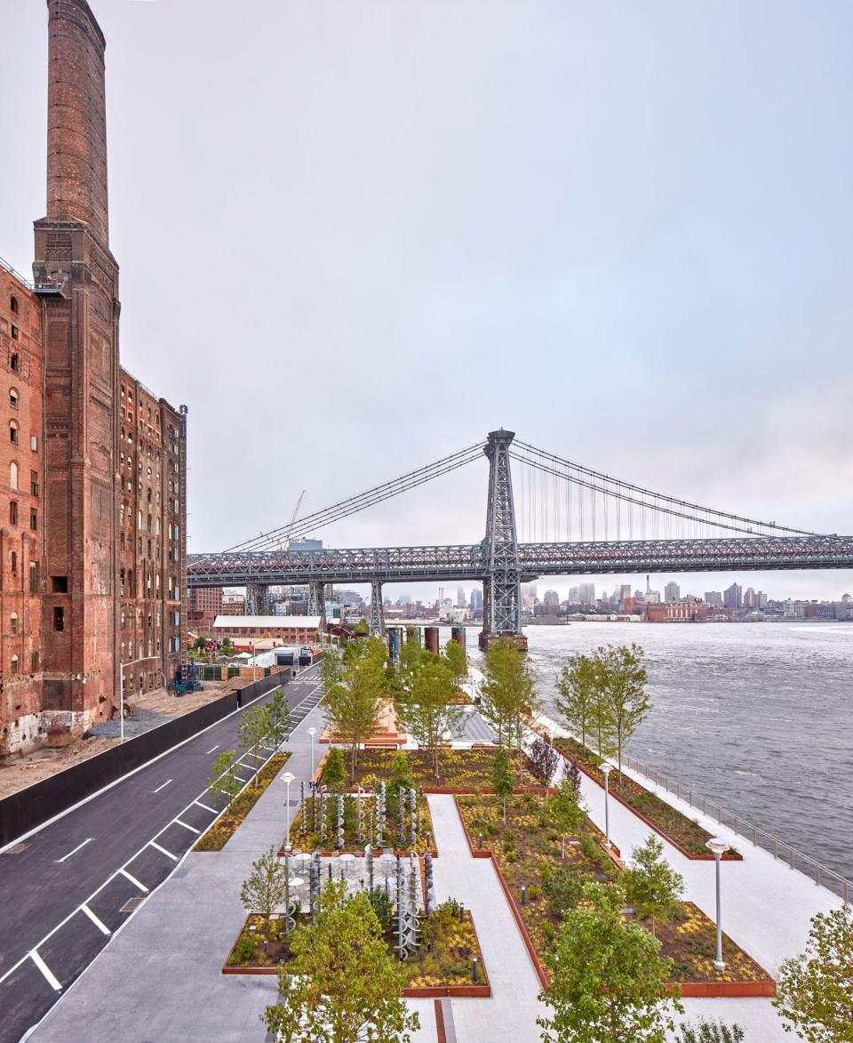 Williamsburg’s Domino Park, by James Corner Field Operations.