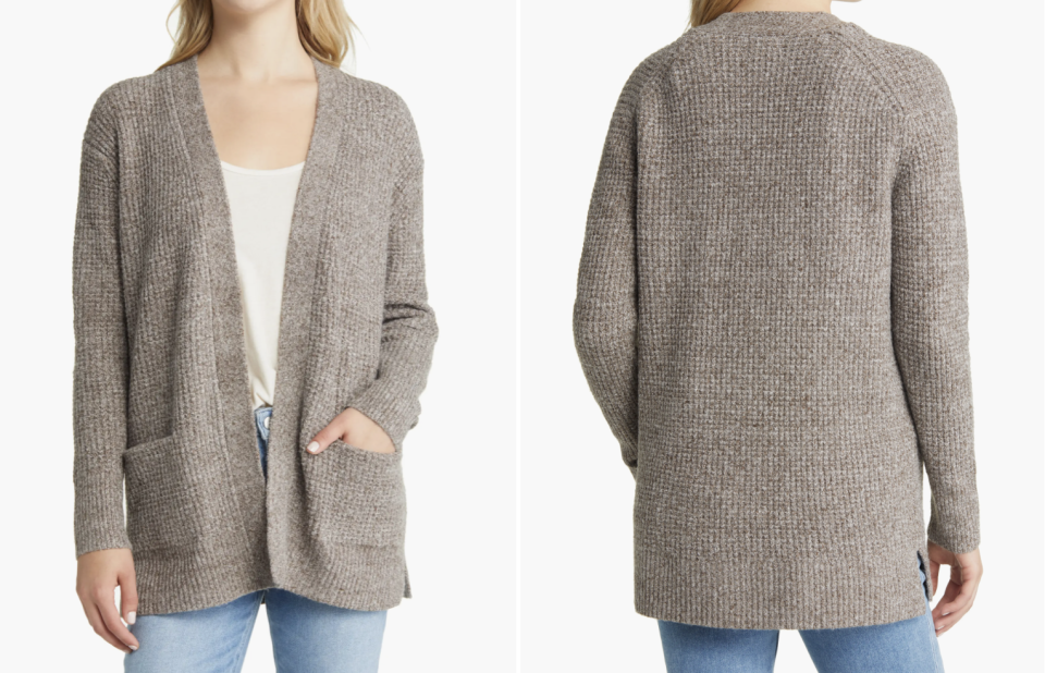 Nordstrom shoppers love the Caslon Open Front Cardigan Sweater.