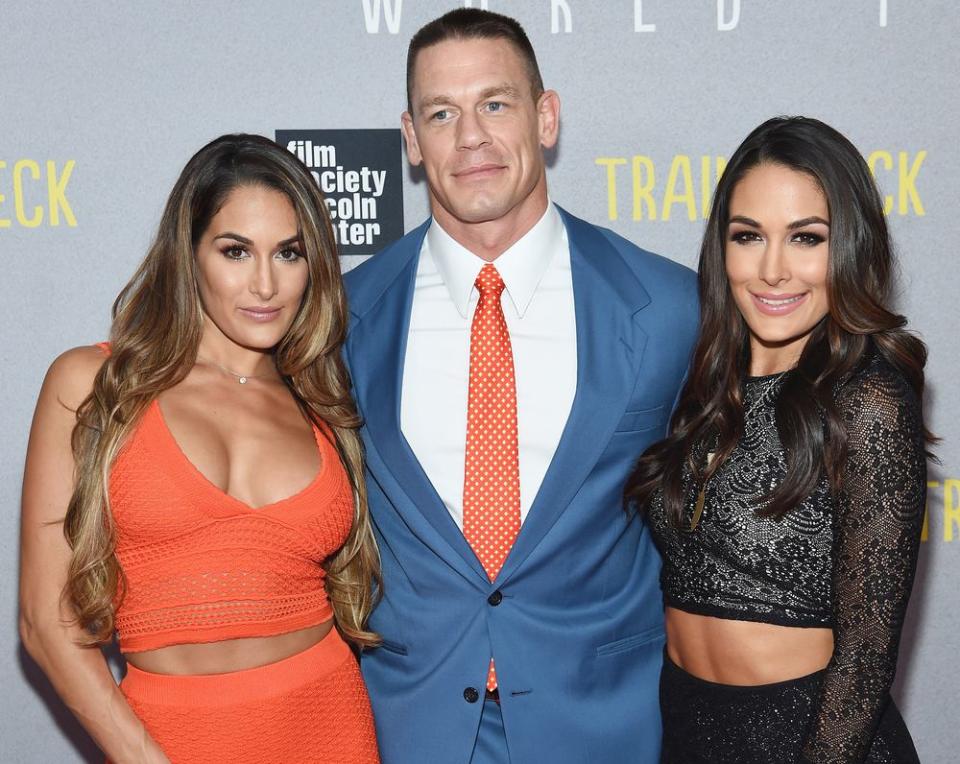 Brie Bella, John Cena and Nikki Bella