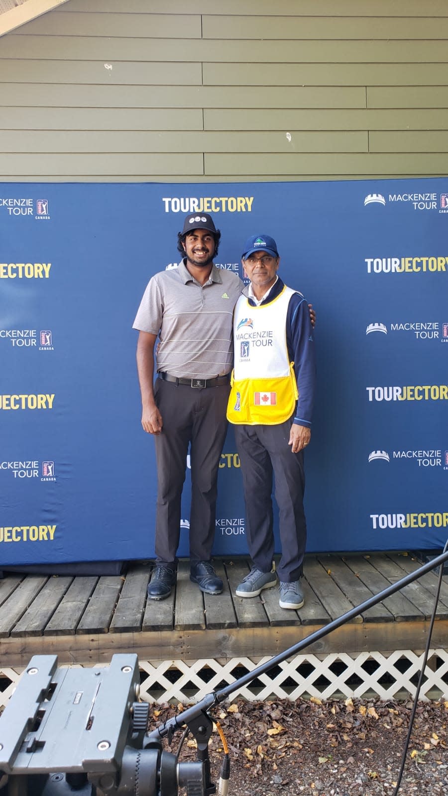 Sadiq Jiwa and his dad at his PGA Tour Canada Pro debut.