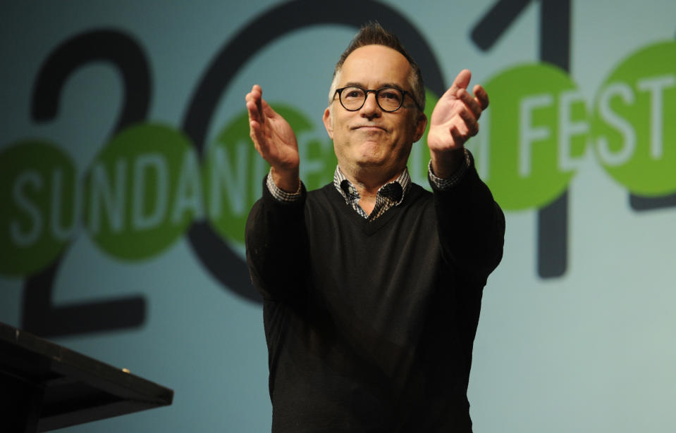 Sundance Film Festival Director John Cooper applauds the audience during the 2014 Sundance Film Festival Awards Ceremony on Saturday, Jan. 25, 2014, in Park City, Utah. (Photo by Chris Pizzello/Invision/AP)