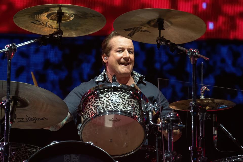 Drummer Tre Cool of Green Day performs during the Formula One U.S. Grand Prix on Oct. 21 at Circuit of the Americas.