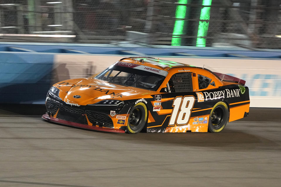 Daniel Hemric drives during the NASCAR Xfinity Series auto race Saturday, Nov. 6, 2021, in Avondale, Ariz. (AP Photo/Rick Scuteri)