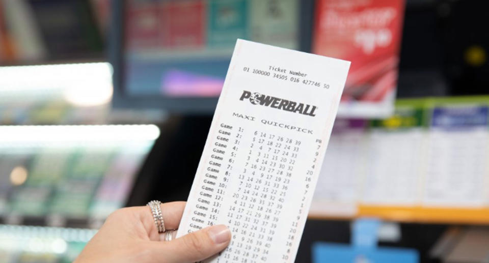 A stock image of a Powerball ticket. The third division-one winner of $50 million, who bought a ticket at an Ipswich newsagency, is yet to be identified. 