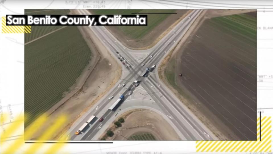 現在於加州的其中一個路口也要設計這樣的圓環，讓交通可以更安全且順暢。