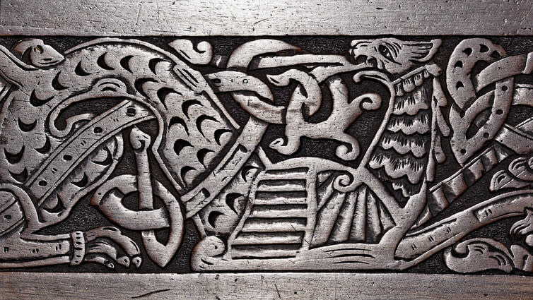 <span class="caption">Vikings came from a world of good stories.</span> <span class="attribution"><a class="link " href="https://www.shutterstock.com/image-photo/viking-wood-carving-griffin-433583215?src=gzL9EGfhpI4j1fr8w1zItg-1-73" rel="nofollow noopener" target="_blank" data-ylk="slk:Shutterstock;elm:context_link;itc:0;sec:content-canvas">Shutterstock</a></span>