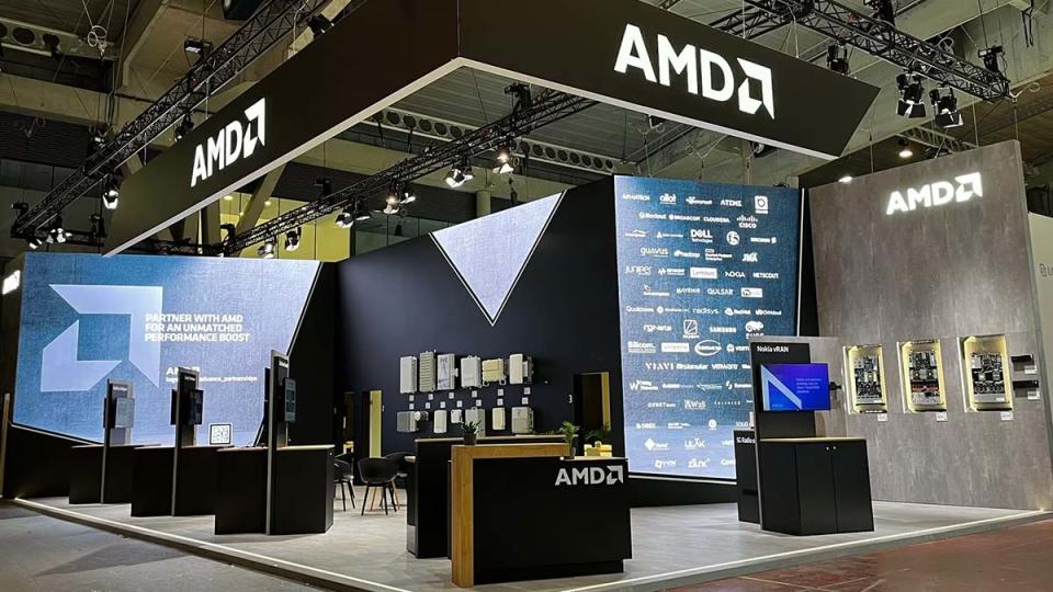 AMD booth on show floor.