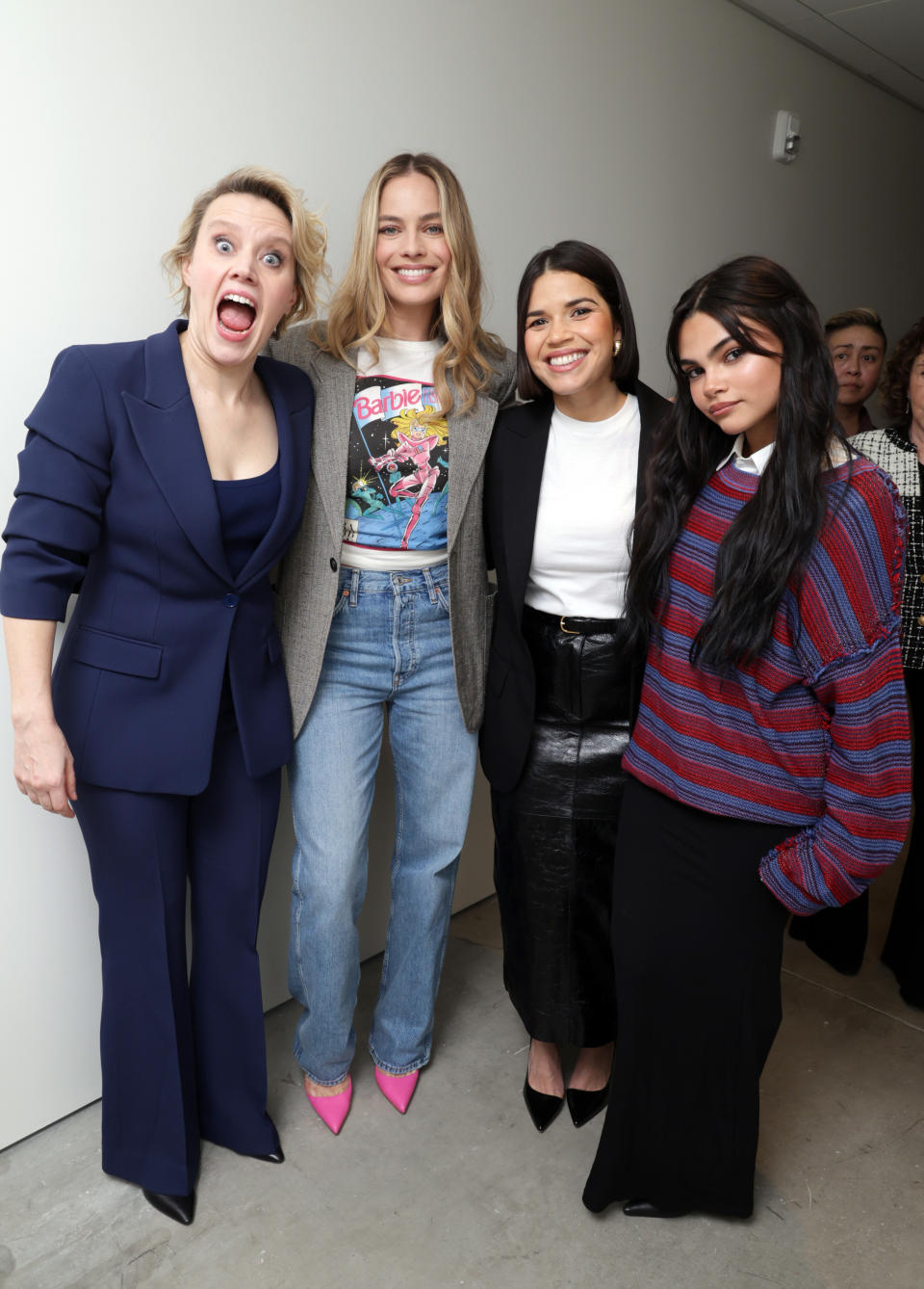 ate McKinnon, Margot Robbie, America Ferrera and Ariana Greenblatt seen at Warner Bros.' 