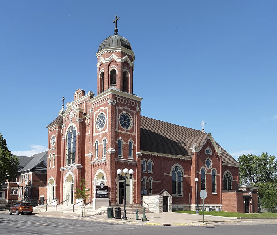 This June 2, 2021 photo shows St. James the Less parish in La Crosse, Wis. The Rev. James Altman who heads the parish, announced during a homily on May 23, that Diocese of La Crosse Bishop Patrick Callahan had asked for his resignation. (Marilyn J. Richmond via AP)