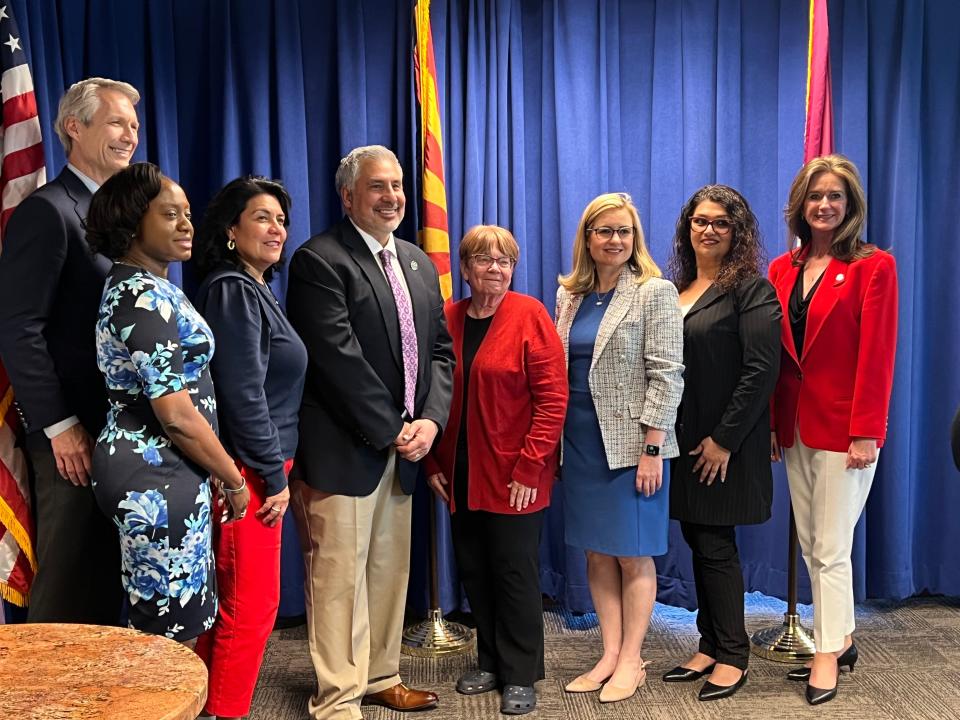 Phoenix Mayor Kate Gallego and a majority of city council members voted to approve former Hayden, Arizona, Mayor Carlos Galindo-Elvira to fill the vacancy left by former Councilwoman Yassamin Ansari who is leaving the council to run for Congress.