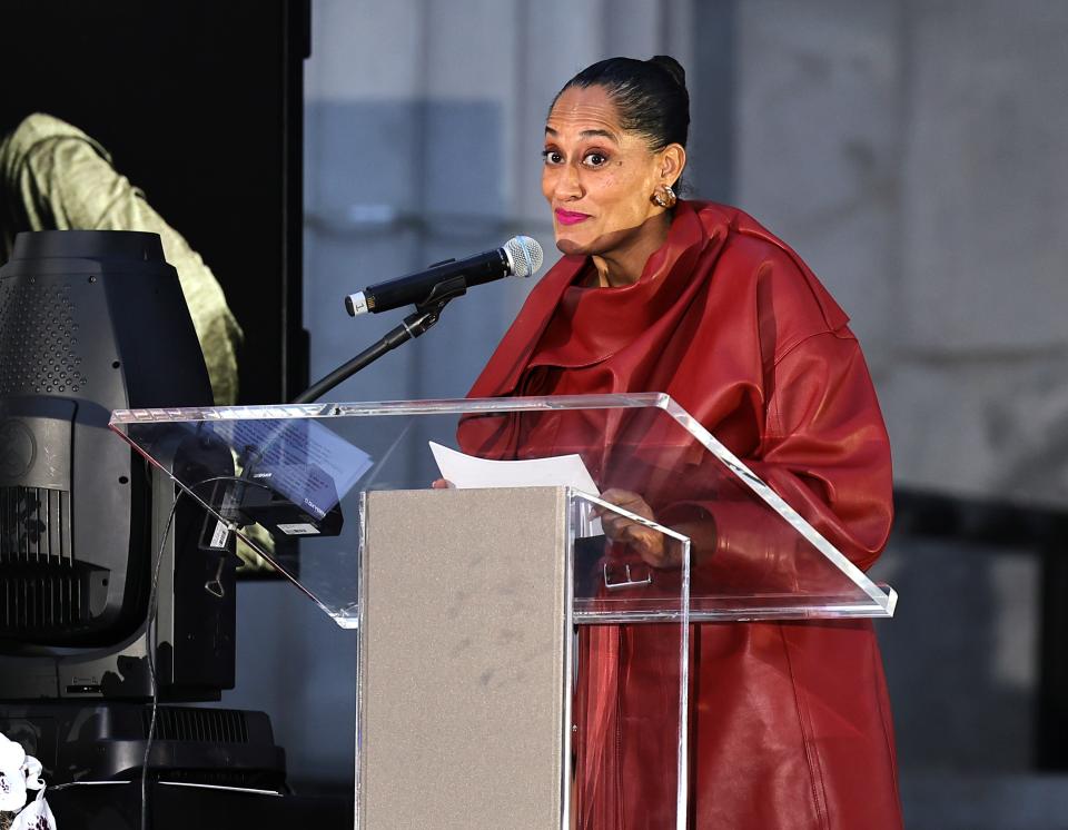 Tracee Ellis Ross speaks during the 17th annual Harlem's Fashion Row Fashion Show & Style Awards on Sept. 3, 2024, in New York City.