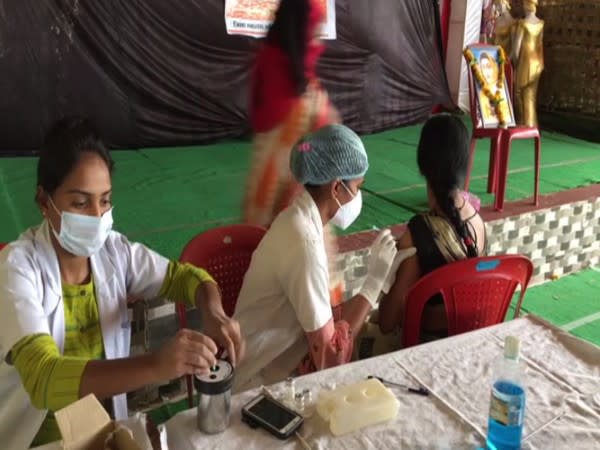 Visual of vaccination drive in Indore. (Photo/ANI)