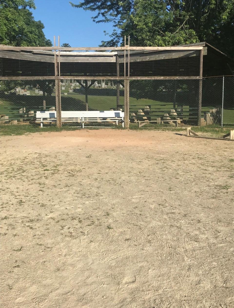 The view from home plate at the ballpark in Oldenburg where Sandy Koufax may have been turned away because the backstop was too close.