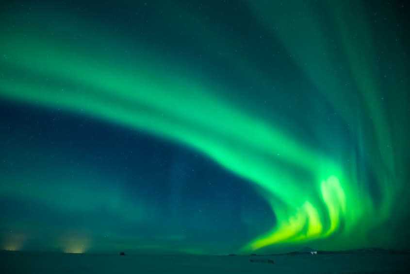 The northern lights, as seen in southern Iceland.