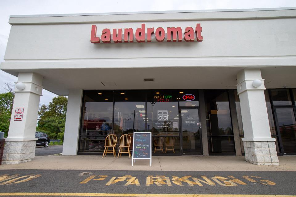 Mark Csordos opened Washing Well, a laundromat in Aberdeen Twp., NJ Tuesday May 9, 2023. Csordos started a successful business, wrote a book about entrepreneurship and was featured in the New York Times all before the age of 30. But he found himself bouncing among retail jobs and fighting depression. Now 52, he has purchased the laundromat in a move that he hopes will allow him to find contentment once again.