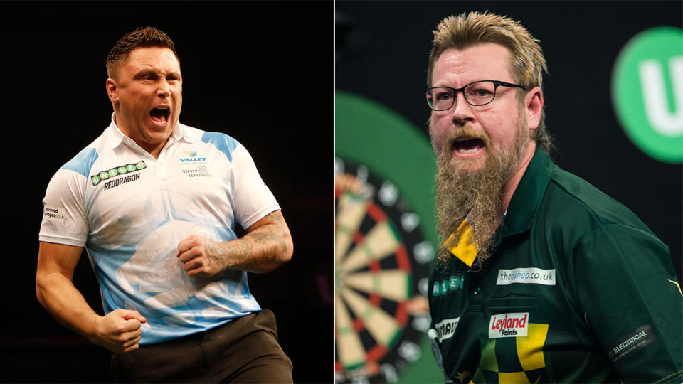 Whitlock’s quarter-final with Price was a tense affair. Pic: Gety